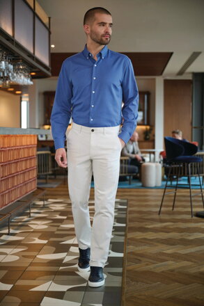 Pánské elastické Chino Leo Slim fit Brook Taverner - Nezakončená délka 91 cm 