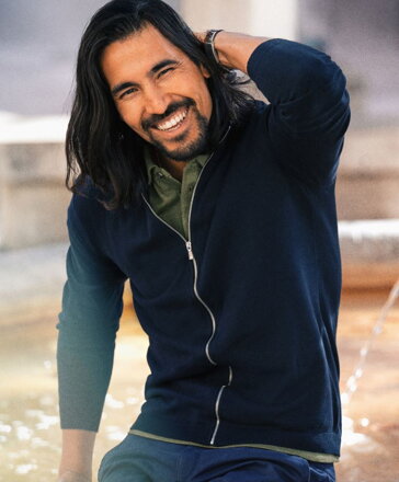 Sportovní pánský bavlněný svetr se zipem Ashland James Harvest