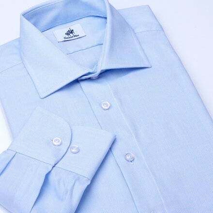 SmartMen světle modrá pánská košile Royal Oxford Easy Care moderní límec Slim fit