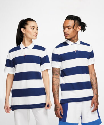 Funkční pruhované polo tričko s krátkým rukávem Nike