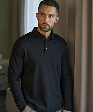 Pánské bavlněné polo tričko s dlouhým rukávem TEE JAYS