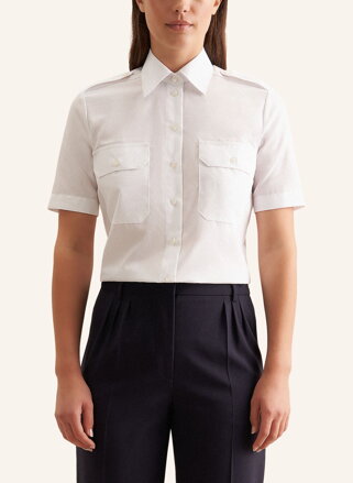 Dámská pilotka bílá slim fit s dlouhým rukávem 100 % bavlna Seidensticker 