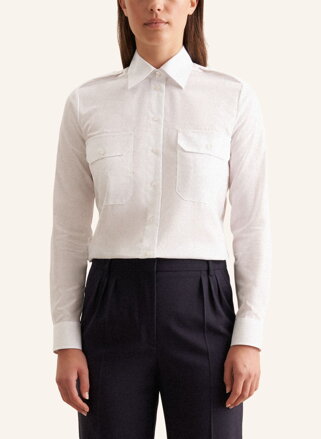 Dámská pilotka s krátkým rukávem slim fit v bílé barvě 100 % bavlna Seidensticker 