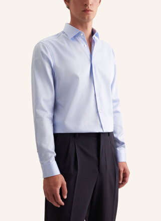 Seidensticker luxusní pánská modrá Regular fit košile Cover Easy Care satén