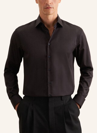 Seidensticker luxusní pánská černá Regular fit košile Cover Easy Care satén