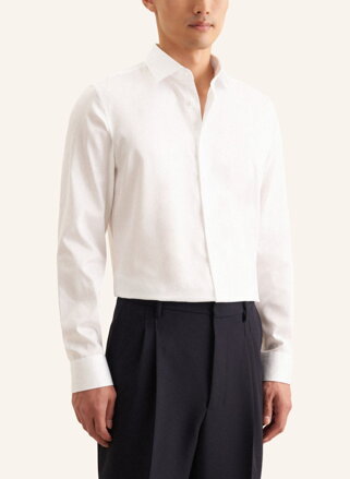 Seidensticker luxusní pánská bílá Slim fit košile Cover Easy Care satén