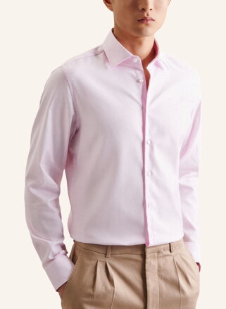 Seidensticker pánská růžová slim fit košile Cover Easy Care
