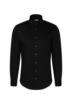 Seidensticker pánská černá Shaped fit košile Cover Easy Care