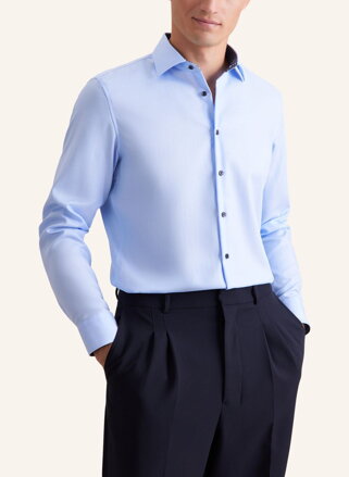 Luxusní pánská modrá košile Seidensticker Cover Shaped fit s kontrastem