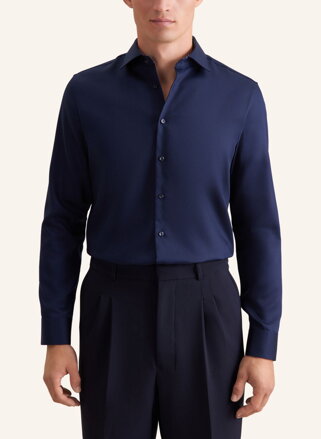 Luxusní pánská Navy košile Seidensticker Cover Slim fit s kontrastem