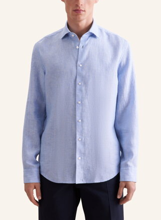 Lněná světle modrá pánská košile Slim fit Seidensticker