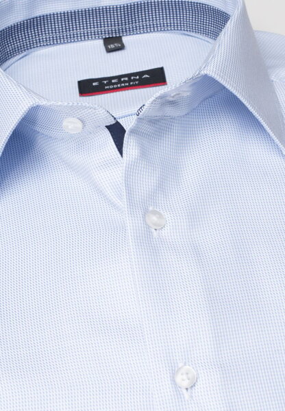 Košile ETERNA Modern Fit světle modrá s kontrastem Non Iron