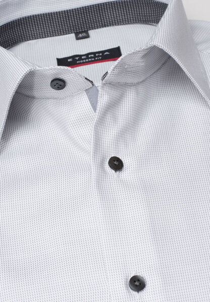 Košile ETERNA Modern Fit světle šedá s kontrastem Non Iron