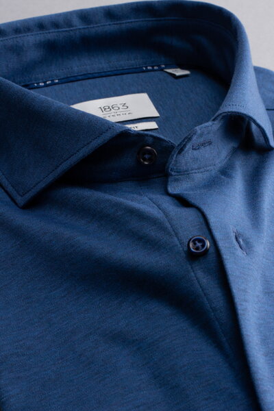 1863 BY ETERNA luxusní pletená pánská košile královská modrá ETERNA Slim Fit super soft Easy Care
