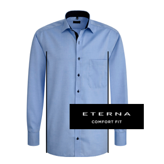 Střih pánské košile ETERNA Comfort Fit pro pohodlné nošení