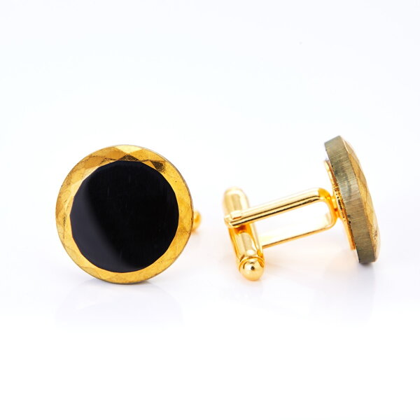 Mačkaný skleněný knoflík YABLOGLASS se zlatým pozlacením