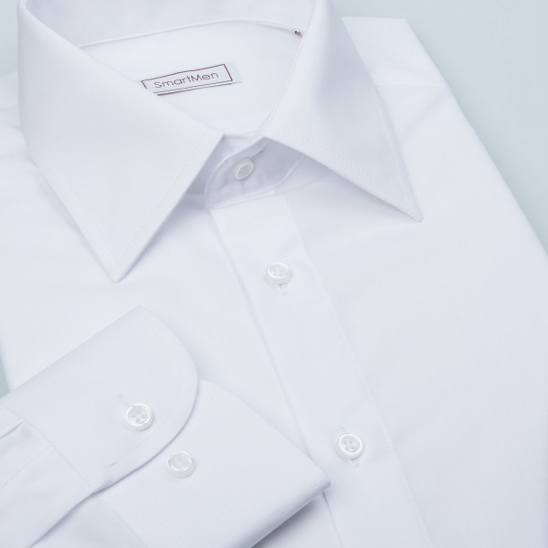 Bílá košile s dlouhým rukávem SmartMen