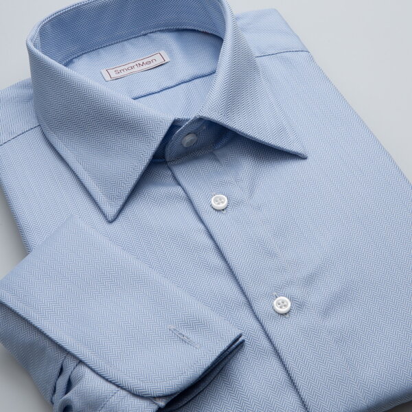 SmartMen pánská luxusní košile nebesky modrá na manžetové knoflíčky Slim fit