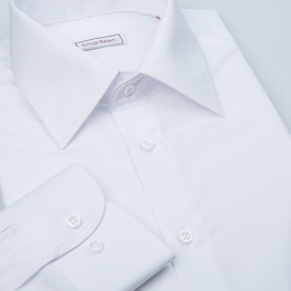 SmartMen čistě bílá košile pánská dlouhý rukáv Non Iron Regular fit