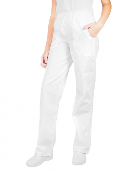 Bílé kalhoty dámské do čistých provozů - prodloužená délka