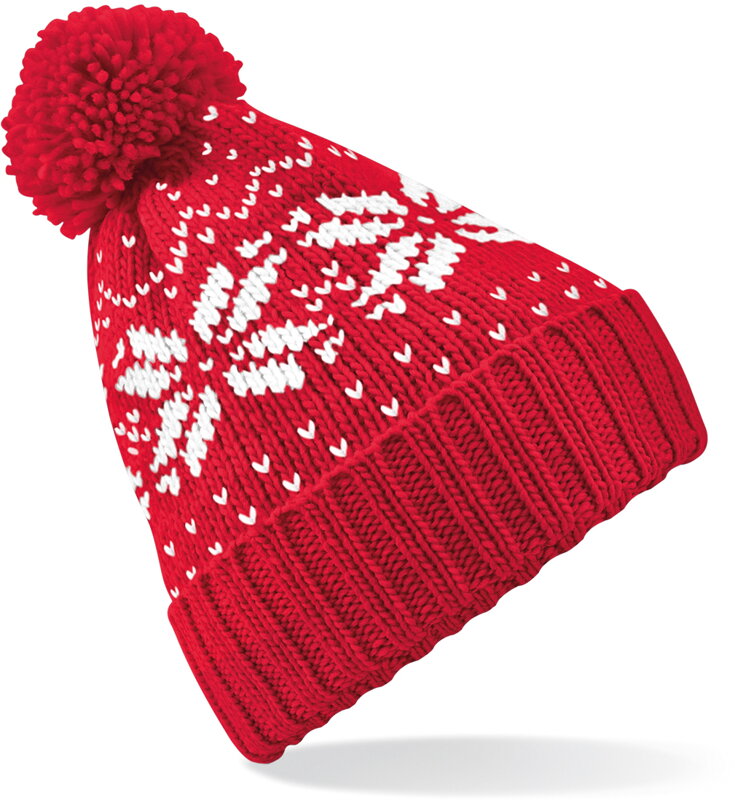 Dámská čepice s bambulí Fair Isle Snowstar Beechfield Dámská čepice s bambulí Fair Isle Snowstar Beechfield