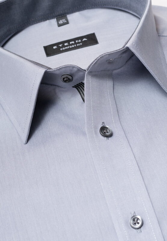 Pánská košile ETERNA Comfort Fit šedá s kontrastem Business Casual Non Iron Pánská košile ETERNA Comfort Fit šedá s kontrastem Business Casual Non Iron
