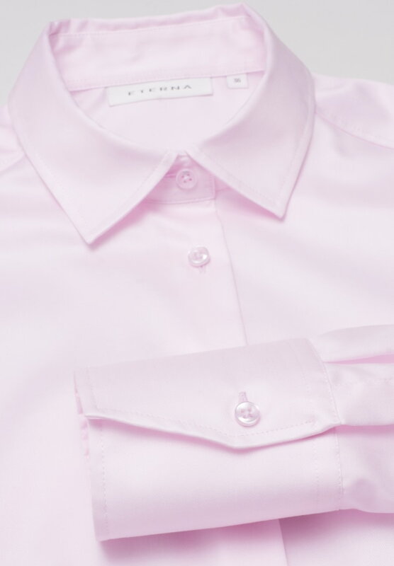 Dámská růžová neprosvítající košile s dlouhým rukávem ETERNA rypsový kepr 100% bavlna NON IRON