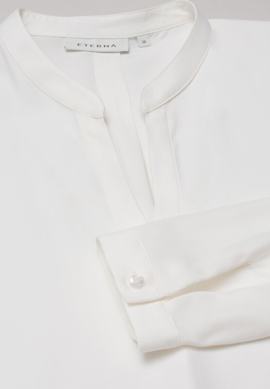 Dámská tunika krémová barva výstřih do V ETERNA Loose Easy Iron