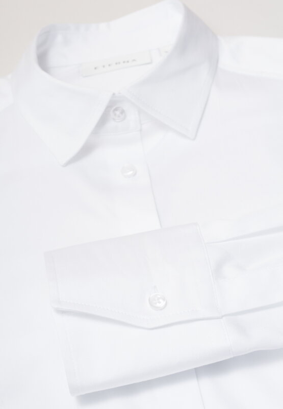 Bílá dámská košile dlouhý rukáv ETERNA Regular saténová stretch bavlna Easy Iron