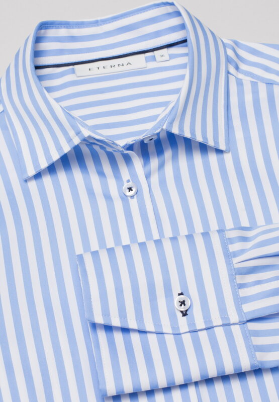Dámská pruhovaná stretch košile s dlouhým rukávem ETERNA 69% bavlna 27% polyamid 4% elastan 