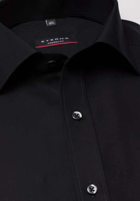 ETERNA Modern Fit černá košile pánská krátký rukáv Popelín s kapsičkou ETERNA Modern Fit černá košile pánská krátký rukáv Popelín s kapsičkou
