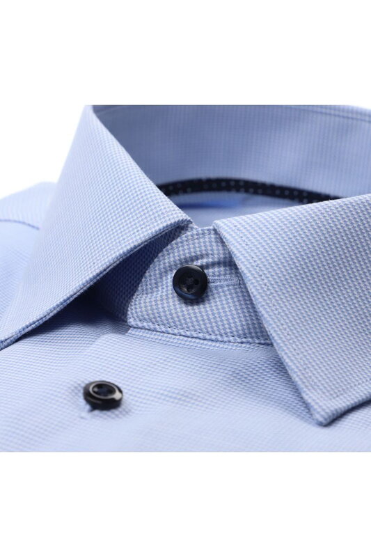 Pánská modrá košile s jemným pepito vzorem Non Iron 100 % bavlna ETERNA Modern fit