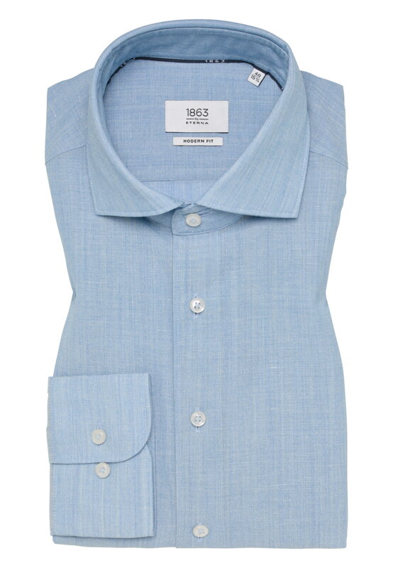 1863 BY ETERNA Modern fit košile Merino vlna a len