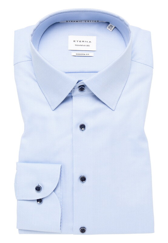 Pánská světle modrá košile ETERNA Modern fit s jemnou strukturou