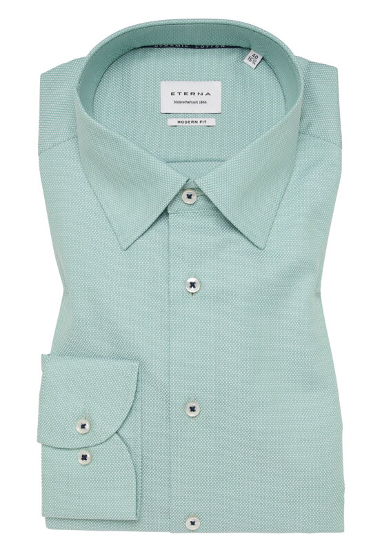 Kvalitní bavlněná zelená pánská košile ETERNA Modern fit 