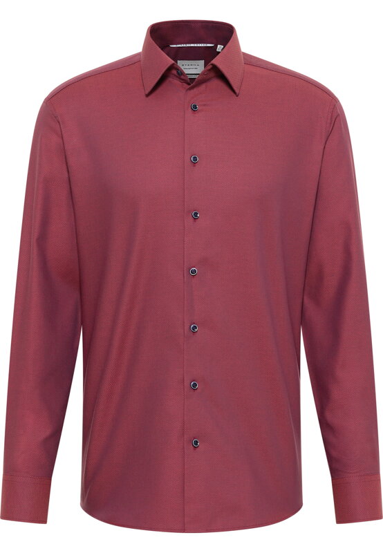ETERNA Modern fit vínová košile s jemnou strukturou Non Iron