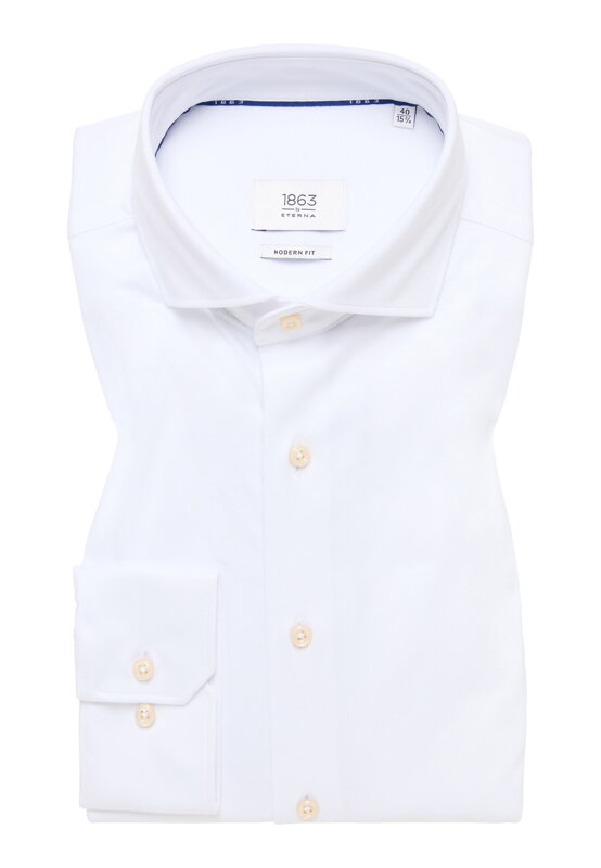 1863 BY ETERNA Jersey luxusní pletená pánská košile bílá Modern Fit super soft Easy Care 1863 BY ETERNA Jersey luxusní pletená pánská košile bílá Modern Fit super soft Easy Care