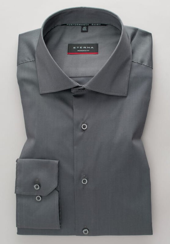 Pánská stretch šedá elegantní košile ETERNA Modern Fit Easy Iron