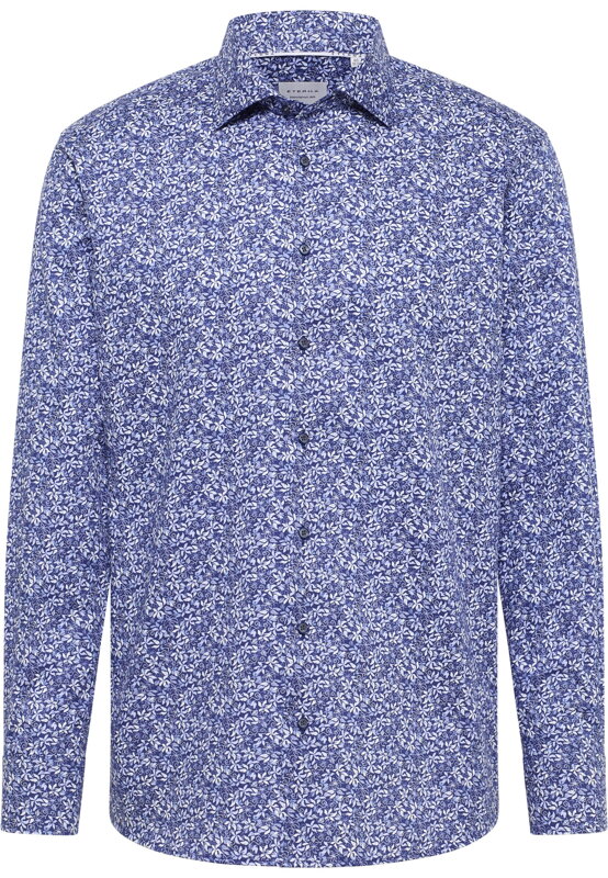 ETERNA Modern fit košile květinový motiv modrá Non Iron