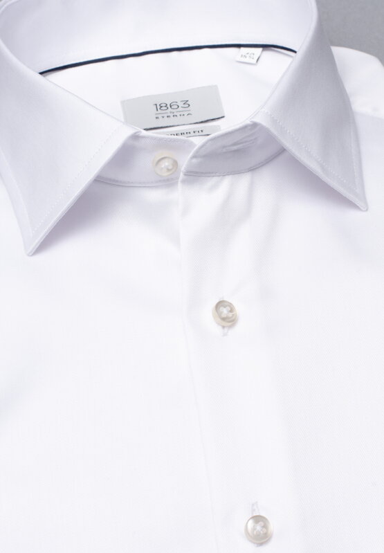 1863 BY ETERNA luxusní keprová košile bílá Modern Fit super soft Non Iron