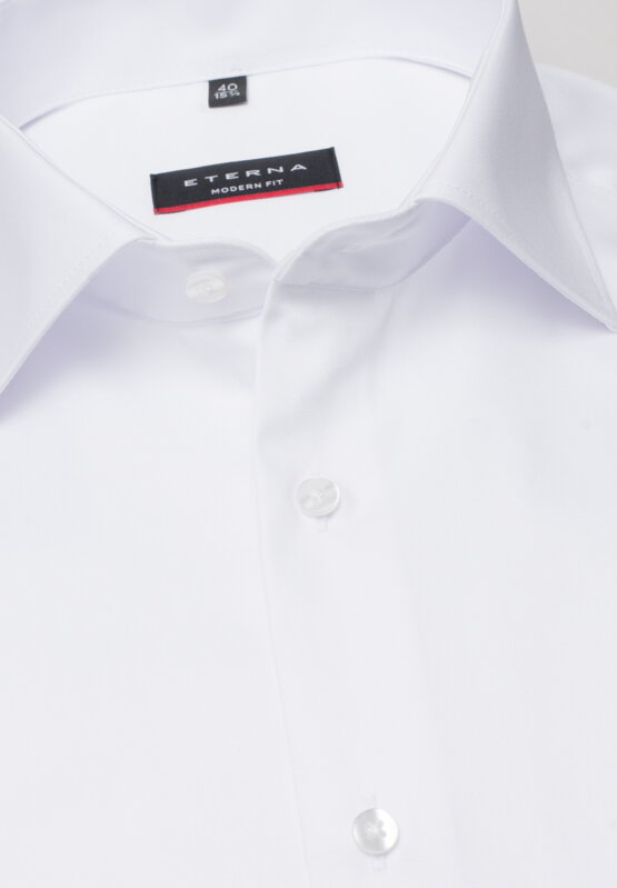 ETERNA Modern Fit bílá neprosvítající košile Rypsový kepr extra prodloužený rukáv 72 cm