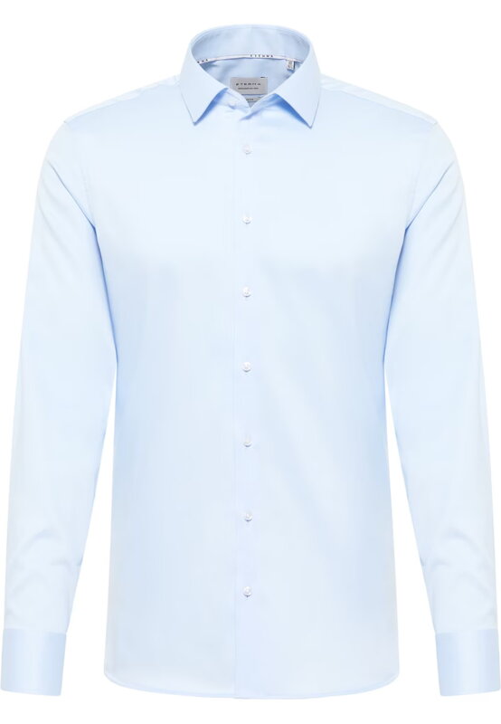 Luxusní pánská saténová košile ETERNA Slim fit světle modrá