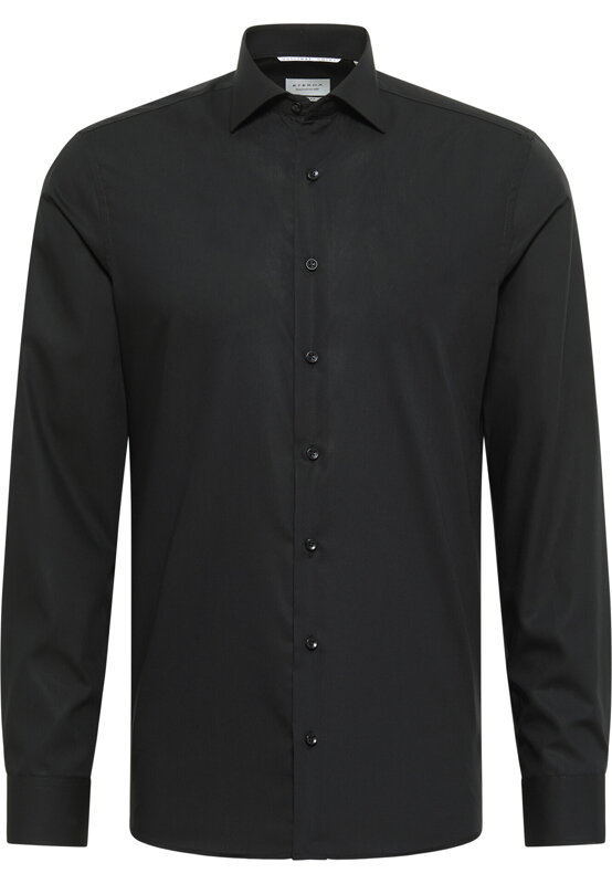 ETERNA Slim Fit černá košile pánská dlouhý rukáv Popelín Non Iron