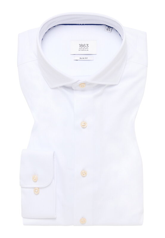 1863 BY ETERNA Jersey luxusní pletená pánská košile bílá Slim Fit super soft Easy Care 1863 BY ETERNA Jersey luxusní pletená pánská košile bílá Slim Fit super soft Easy Care
