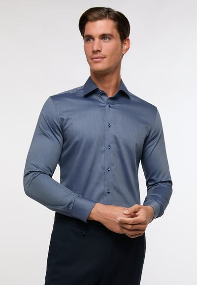 Pánská košile středně modrá košile ETERNA Slim Fit Non Iron