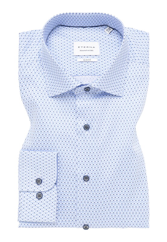 ETERNA Slim Fit světle modrá košile s potiskem Popelín Non Iron ETERNA Slim Fit světle modrá košile s potiskem Popelín Non Iron