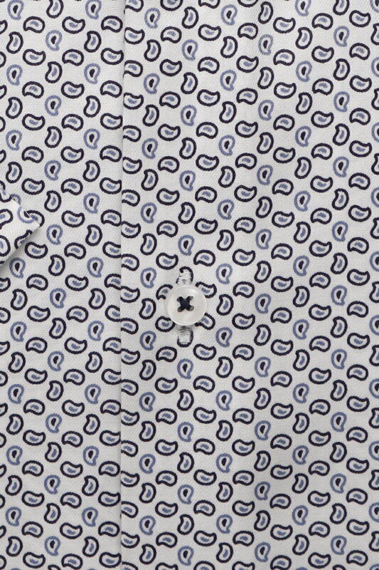 Vzorovaná letní modro bílá košile ETERNA Slim fit Dynamic cotton Non Iron