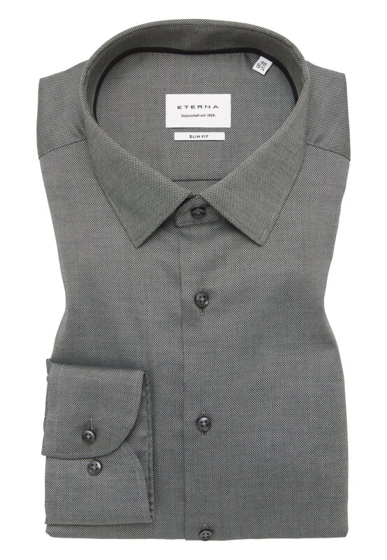 Pánská elegantní Natté šedo černá košile ETERNA Slim fit ze 100% bavlny Pánská elegantní Natté šedo černá košile ETERNA Slim fit ze 100% bavlny