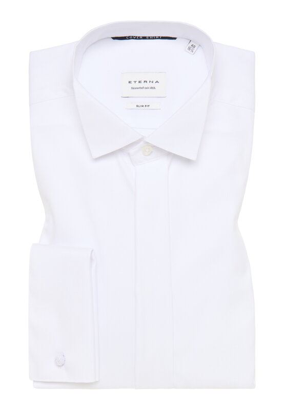 ETERNA Slim Fit smokingová bílá n0eprosvítající košile stojáček na manžetové knoflíčky Non Iron Cover