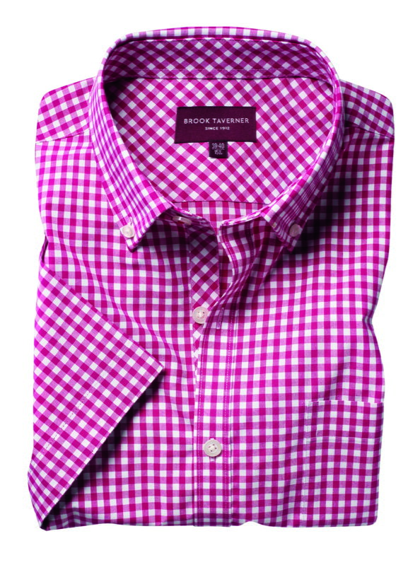 Pánská károvaná košile Portland s krátkým rukávem Tailored Fit Brook Taverner 